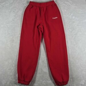 Comfrt Sweatpants Adult Size Medium Red Fleece Soft Loungewear Comfort Baggy